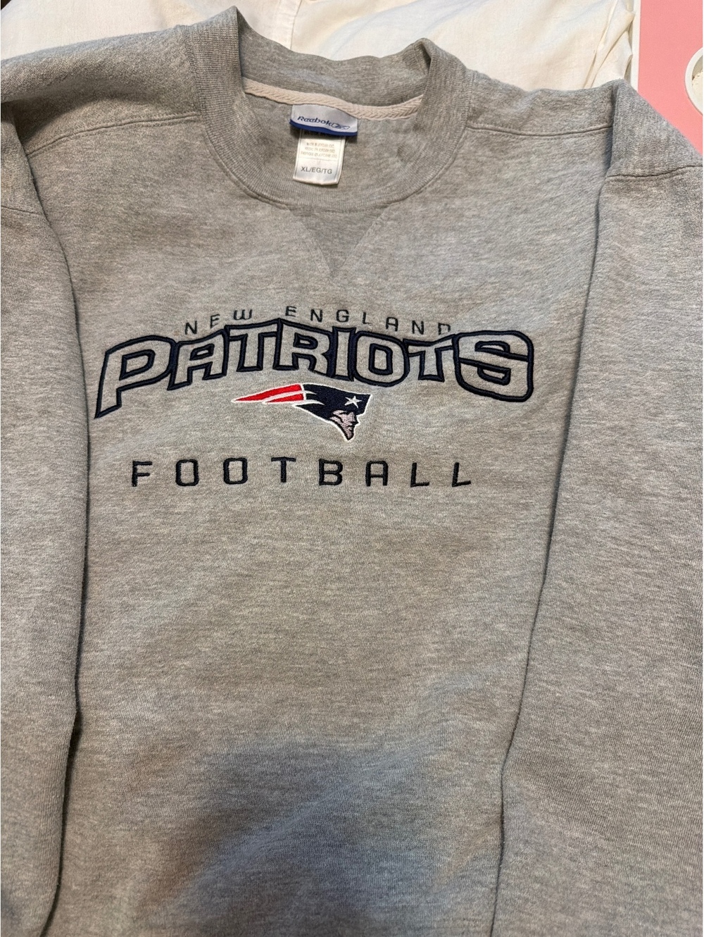 Reebok New England Patriots Football Grey Y2K XL